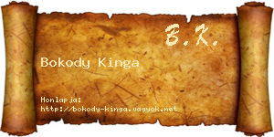 Bokody Kinga névjegykártya
